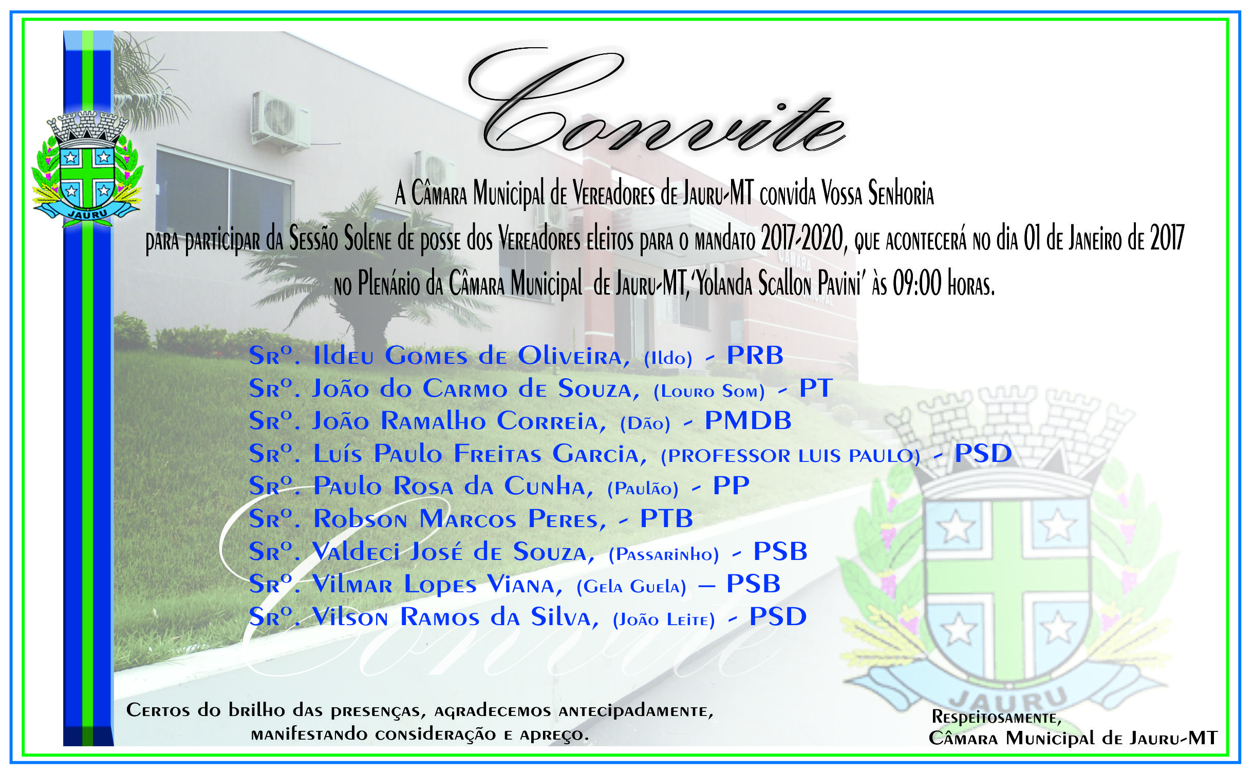 convite camara posse